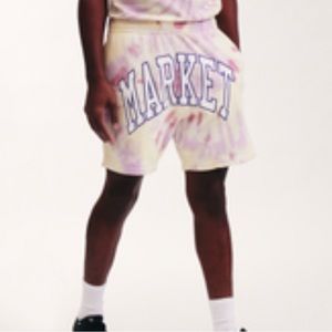 Brand New Market Border Arc Tie Dye Shorts In Multicolor. Men’s Large